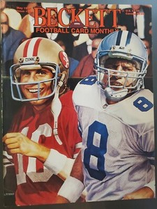 Beckett Football Card Monthly #50 May 1994 Troy Aikman & Joe Montana Art Cover 