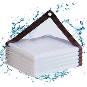 Clear Tarps with Grommets 4x6ft,Heavy Duty Waterproof Tarp Cover,Transparent PVC - Picture 1 of 7