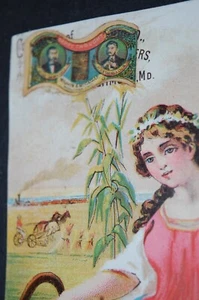 VICTORIAN TRADE CARD JAMES BEATTY STEAM CRACKERS, BALTIMORE, MD W/ TOBACCO STAMP - Imagen 1 de 10