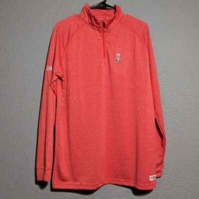 Angels MLB Sweatshirt 1/4 Zip Men's Medium Red - Image 1 of 4