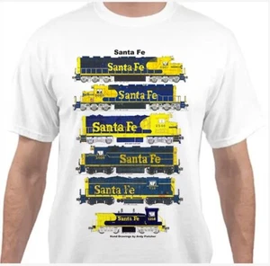 Camiseta Santa Fe Azul y Amarillo Locomotoras Ferrocarril por Andy Fletcher - Imagen 1 de 1