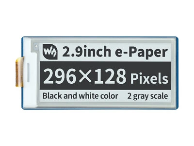 2.9inch E-Paper E-Ink Display Module for Raspberry Pi Pico 296×128 Black / White - Image 1 of 4