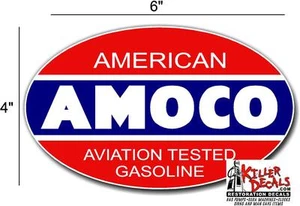 (AMOC-5) 6" AMOCO ESTÁNDAR GASOLINA ACEITE VINILO CALCOMANÍA BOMBA DE GAS / LUBSTER - Imagen 1 de 1