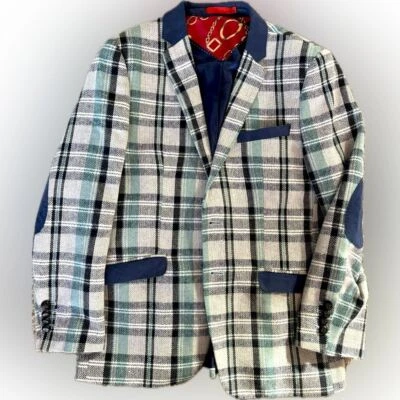 Chicos Elie Balleh Blazer / Abrigo Deportivo con Parches de Terciopelo y Detalles - 14-16 Foto 1 de 4