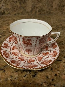 Vintage Rosina Fine Bone China Floral Tea Cup & Saucer Gold Trim A-963 - Picture 1 of 2