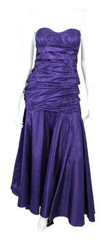 Abito senza spalline MICHAEL KORS COLLECTION ametista viola seta taffetà 6