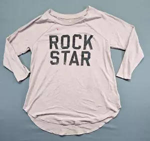 American Eagle Rock Star Soft Travel T-Shirt Long Sleeve size Small soft Pink - Picture 1 of 10