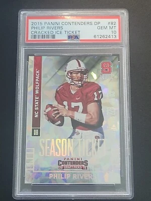 Panini Contenders Draft Philip Rivers True Cracked Ice 2015/23 PSA 10 raro SP Foto 1 de 2