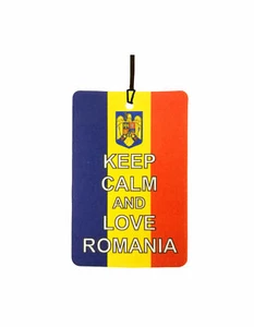 Keep Calm And Love Romania Car Air Freshener - Picture 1 of 2