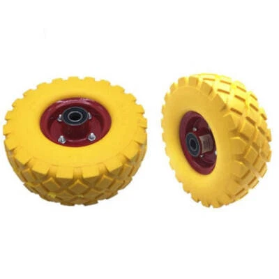 2PZ RUOTA PIENA IN GOMMA PER CARIOLA CARRELLO CUSCINETTO 260LB 200KG 4.10/3.50-4 - Immagine 1 di 3