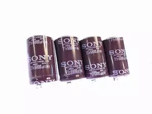 4x Original Sony Nippon Chemi-Con Audio 85C 71V 6800uF Kondensator - 50x30mm - Bild 1 von 5