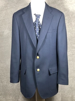 Chaqueta Blazer De Colección Stanley Blacker Hombres 40R Azul Marino Clásica Negocios Botón Dorado EE. UU.  Foto 1 de 4