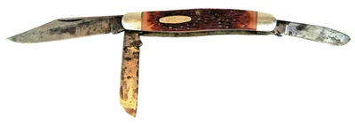 VTG USA KABAR 1100 STOCKMAN 3 BLADED FOLDING POCKET KNIFE - Image 1 of 4