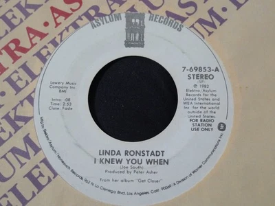 DEMO PROMO-LINDA RONDSTADT-I KNEW YOU YOU WHEN-ASYLUM - Image 1 of 2