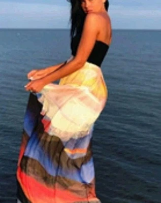 Maxi Vestido Diane Von Furstenberg Adrianna Pasarela Seda Sin Tirantes Talla 4 Foto 1 de 4