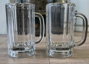 Vintage Libbey Heidelberg schwer Klarglas 10 Panel Bierkrug Steine 16 Oz Lot 2 - Bild 1 von 4