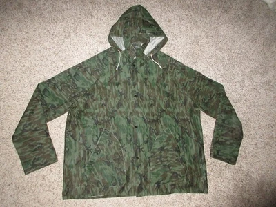 CHAQUETA DE LLUVIA NEESE DE COLECCIÓN PARA HOMBRE TALLA 3XL CAMUFLAJE CON CAPUCHA FRENTE A PRESIÓN IMPERMEABLE PVC Foto 1 de 4