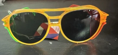 Gafas de seguridad tintadas Hipster American Optical verde neón naranja rosa años 80 de colección Foto 1 de 4