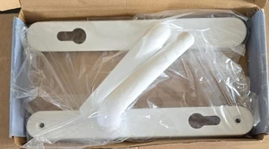 Bwintech 1 Set White UPVC Door Handle Set, 92mm Backset,122mm Screw (PACK OPENED - Picture 1 of 8