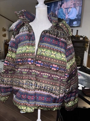 Chaqueta Polo Ralph Lauren Puffer Down Fair Isle Abrigo RARO Grande Foto 1 de 4