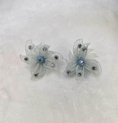 Pendientes de clip de plástico vintage hechos en Alemania Occidental Foto 1 de 4