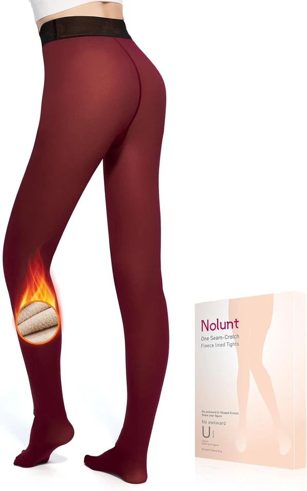 Medias térmicas cálidas translúcidas falsas forradas de lana para mujer Foto 1 de 4