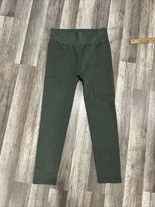 Calvin Klein Performance Size S Green Ribbed Athletic Leggings - Picture 1 of 7
