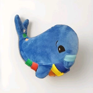 Buckle Toys Plush Whale Buckle Zip Learn Motor Skills Toy Blu Stuffed Animal 10" - Picture 1 of 5
