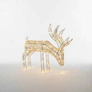 Silver 43cm Floor Standing 200 WW LED Christmas Reindeer Outdoor Decoration - Picture 1 of 7
