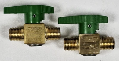 Lot of 2  1/4" MNPT Brass Quarter Turn Plug Valve Swagelok Nupro B-4P4T2 - Image 1 of 2