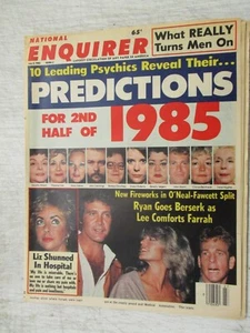 NATIONAL ENQUIRER MAGAZINE JULY 2, 1985 FARRAH FAWCETT RYAN O'NEAL LEE MAJORS - Picture 1 of 2