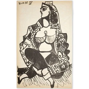 Pablo Picasso Olalisque in Black  21.11.55, IV from Carnet de la Californie - Picture 1 of 2