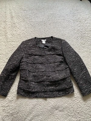 Chaqueta Kate Hill Mujer Manga Larga Botón a Presión Cuello Redondo Carbón Talla 10 Foto 1 de 4