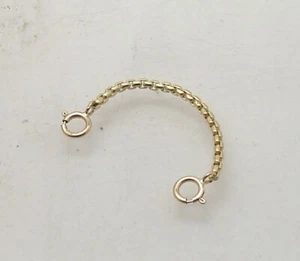 1.7mm Round Box Safety Chain with Double Clasp Lock REAL 14K Yellow Gold - Picture 1 of 4