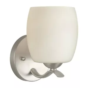 Forte Lighting Maria 1 Light Wall Sconce, Nickel/Satin Opal - 5135-01-55 - Picture 1 of 1
