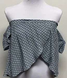 NEW |Flynn Skye| Size XS | I Love You |Polka Dot Off the Shoulder Bardot Top NWT - Picture 1 of 8