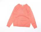 Damart Womens Pink V-Neck Acrylic Pullover Jumper Size 14