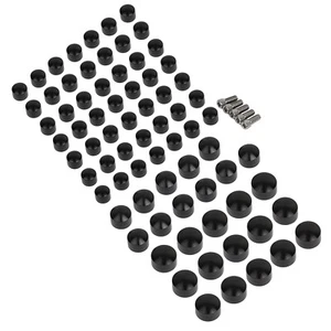 Black CNC Engine Bolt Caps Cover For Harley Electra Glide Road King 2007-2016 US - Foto 1 di 13