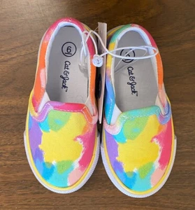 Cat & Jack Toddler Girls' Nelle Twin Gore Printed Slip-On Sneakers Multicolor 6 - Picture 1 of 2