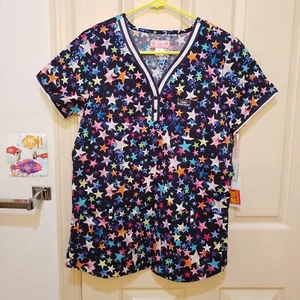Koi Limited Edition Womans SMALL Star Struck Scrub Top NWT - Picture 1 of 11