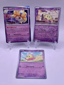 Pokémon TCG Espathra 081/182 Holo Rare & 2X Flittle Reverse Holo Paradox Rift NM - Picture 1 of 2