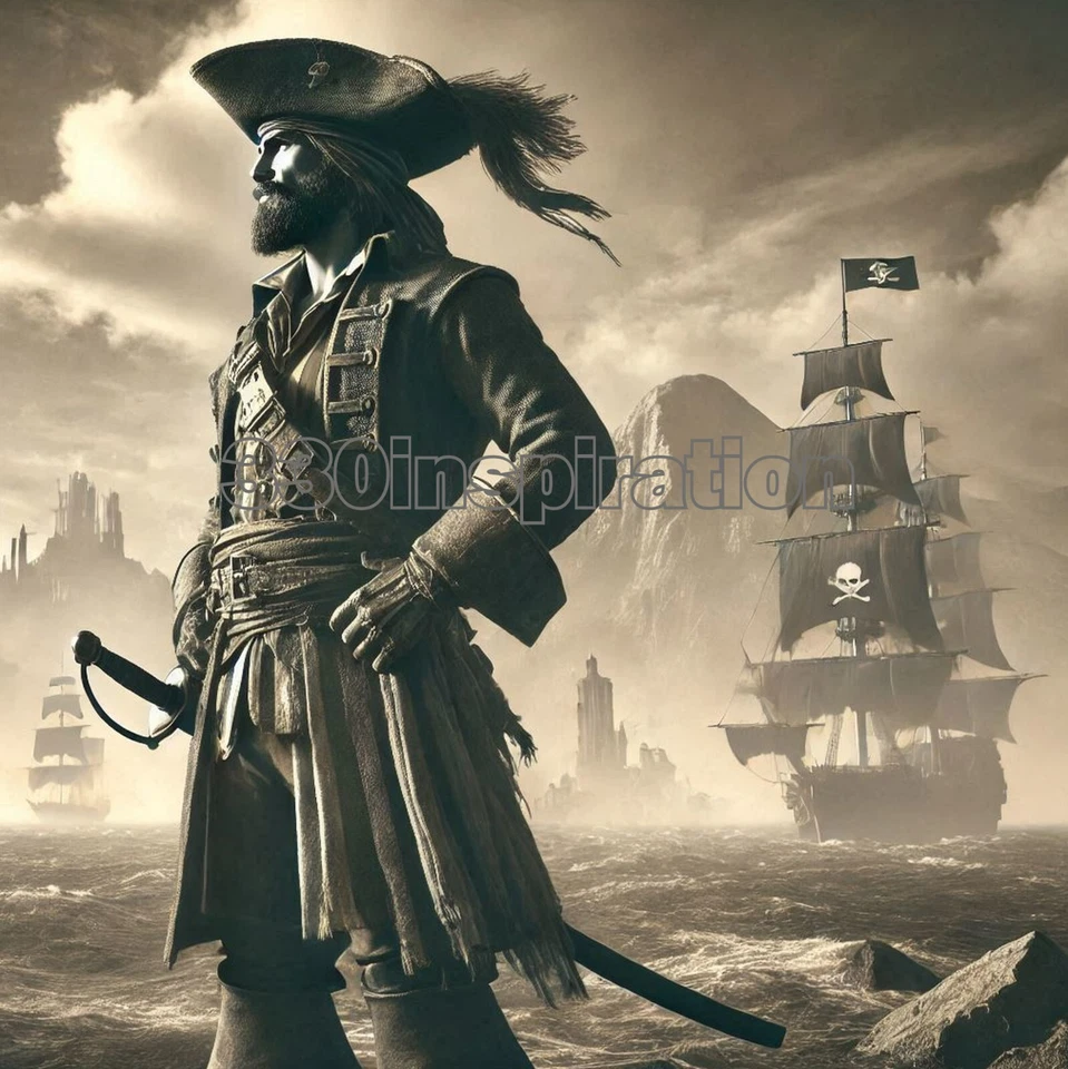 Digital Image Picture Photo Wallpaper Background Desktop Art Pirate Ships #A24 - image 1 of 1