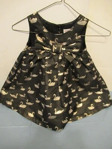 H2 Girls Size 2T Charcoal and Gold Swan Button Back Cat and jack Dress - Picture 1 of 5