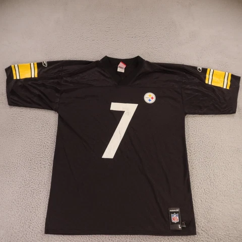 Ben Roethlisberger Jersey Mens Large 7 Black NFL Football Pittsburgh Steelers Cover