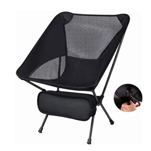 Black Lightweight Folding Camping Chair Portable Outdoor Fishing Seat Ultra-L... - Picture 1 of 4