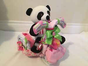 Girl’s Panda Tricycle Diaper Cake