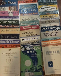 MOON Lot of 300+ Antique Vintage Sheet Music Bing Berlin 1900's Beethoven joe - Picture 1 of 4