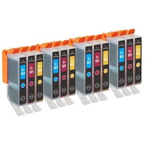 12 C/M/Y Ink Cartridges to replace Canon CLI-521 non-OEM / Compatible for PIXMA - Picture 1 of 5