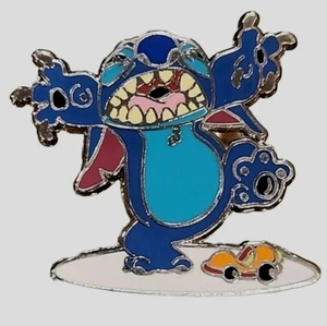 Disney Stitch Godzilla Giant Alien Experiment 626 Crushing Red Toy Car Pin 00020 - Picture 1 of 5