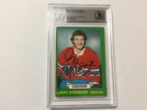 Larry Robinson Signed 1973/74 OPC O Pee Chee RC Card Beckett BAS BGS COA c - Picture 1 of 2